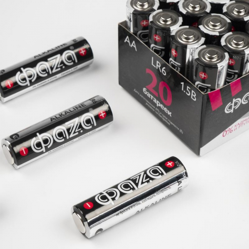 Элемент питания алкалиновый AA/LR6 1.5В Alkaline Pack-20 (уп.20шт) ФАZА 5028098 фото 4