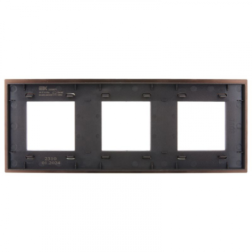 Рамка 3-м SKANDY SK-F33Br металл шоколад IEK SK-M32-M-K30 фото 3