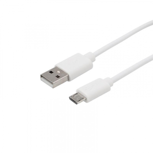 Кабель USB microUSB длинный штекер 1м бел. Rexant 18-4269 фото 4