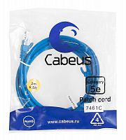 Патч-корд U/UTP кат.5E PC-UTP-RJ45-Cat.5e-2m-BL-LSZH 2xRJ45/8p8c неэкранир. LSZH 2м син. Cabeus 9531c