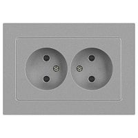Розетка 2-м СП Accent 6-204-03 16А IP20 250В 2P AL/CU алюм. Intro Б0063453