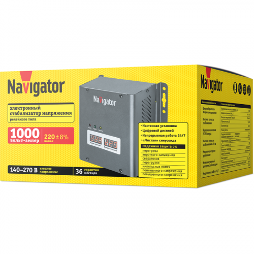 Стабилизатор напряжения 61 775 NVR-RW1-1000 Navigator 61775 фото 2