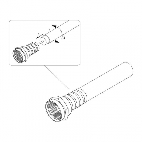 Разъем антенный на кабель штекер F для кабеля RG-6 (уп.2шт) Rexant 06-0004-A2 фото 5