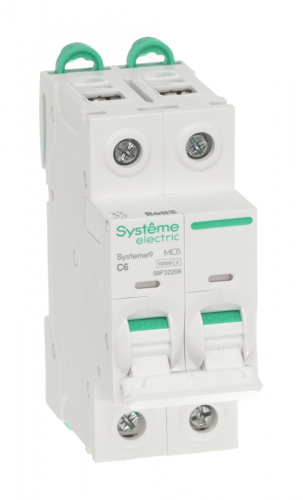Выключатель автоматический 2п C 6А 10кА Systeme9 400В SE S9F32206 фото 6