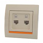 Розетка компьютерная 2-м СП Deriy RJ45 крем. LEZARD 702-0303-141