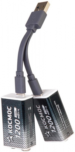 Аккумулятор крона Li-ion 9В 1200мВт.ч (блист.1шт) КОСМОС KOCLi9V1200mAh1BL фото 4