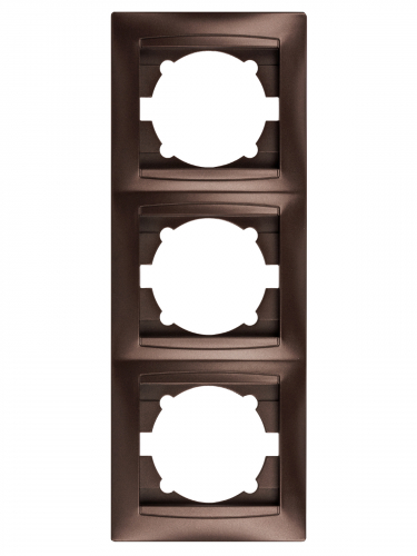 Рамка 3-х постовая вертикальная шоколад "Лама" TDM фото 3