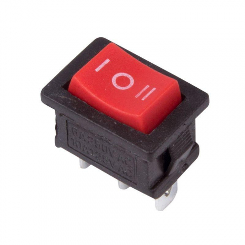 Выключатель клавишный 250В 6А (3с) ON-OFF-ON красн. с нейтралью Mini (RWB-205; SC-768) REXANT 36-2144 фото 2
