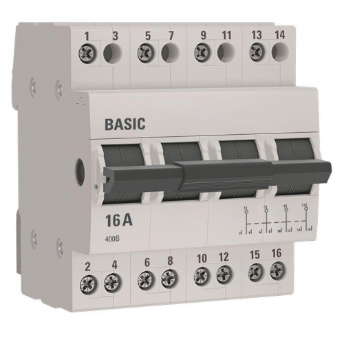 Переключатель трехпозиционный 4п 16А Basic EKF tps-4-16 фото 3