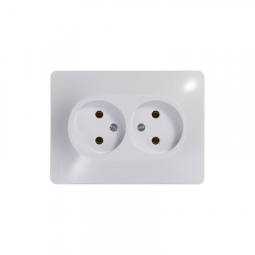 Розетка 2-м СП Glossa 16А IP20 без заземл. бел. SE GSL000120 фото 4