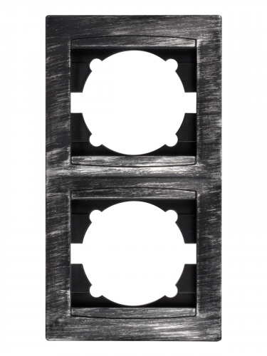 Рамка 2-х постовая вертикальная старинное серебро "Лама" TDM фото 2