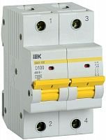 Выключатель автоматический модульный 2п D 100А 15кА ВА47-150 IEK MVA50-2-100-D