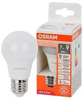 Лампа светодиодная LED Star 7Вт грушевидная 4000К E27 600лм (замена 60Вт) OSRAM 4058075695689