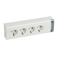 Блок розеток 4-м 16А 4х2P+E защ. шторки бел. Leg 050626