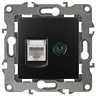 Розетка компьютерная + телевизионная Эра12 12-3110-05 RJ45 + TV IP20 антрацит Эра Б0027445