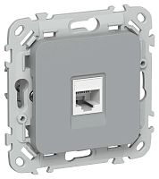 Розетка компьютерная СП FLITE РК6-1-0-ФлС RJ45 кат.6 UTP механизм сер. IEK FI-K12-2-K03