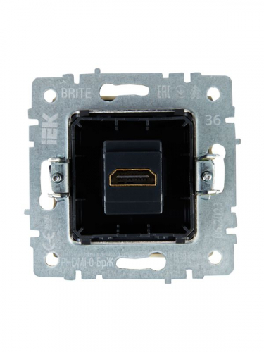 Розетка СП BRITE HDMI РHDMI-0-БрЖ механизм жемчуж. IEK BR-H10-K36 фото 4