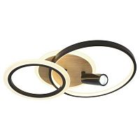 Светильник светодиодный Rondo CLL-1-85-RC BK 85Вт 3000К-6000К 510х340х180 с пультом ДУ черн./дерево Эра Б0069745