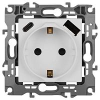 Розетка Эра12 12-4108-01М 16А 250В 2P+E с USB type-A+C 5В-3А защ. шторки бел. матов. Эра Б0067711