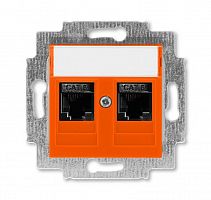 Розетка информационная Levit двойная 2хRJ45 кат. 6 оранж. ABB 2CHH296118A6066