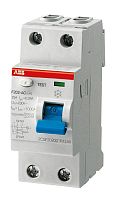 Выключатель дифференциального тока (УЗО) 2п 63А 30мА тип A F202 ABB 2CSF202101R1630