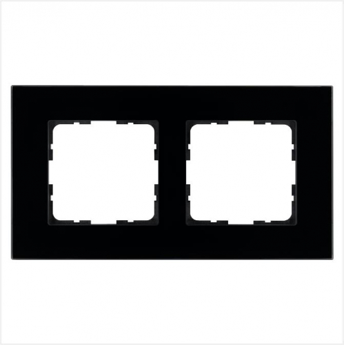 Рамка 2-м G-Glass стекло черн. Black Glass Jasmart G1002GB