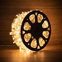 Гирлянда светодиодная "LED ClipLight" шаг 15см 665LED тепл. бел. 80Вт 12В IP65 эффект мерцания flashing бел.; провод ПВХ прозр. (уп.100м) Neon-Night 325-166
