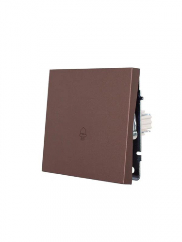 Кнопка звонка СП ZIMA IP20 безвинтов. зажим механизм шоколад LEZARD 704-7388-103QC фото 2