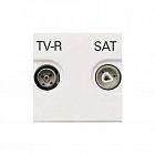 Розетка TV-R-SAT Zenit оконечная с накладкой бел. ABB 2CLA225170N1101