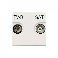 Розетка TV-R-SAT Zenit оконечная с накладкой бел. ABB 2CLA225170N1101
