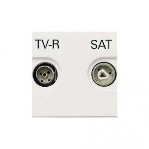 Розетка TV-R-SAT Zenit оконечная с накладкой бел. ABB 2CLA225170N1101