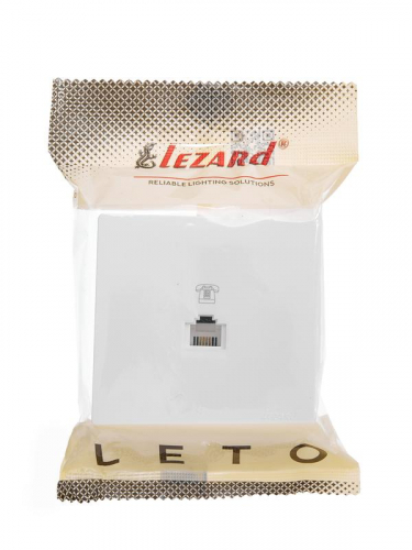 Розетка телефонная 1-м ОП LETO бел. LEZARD 752-0200-137 фото 2