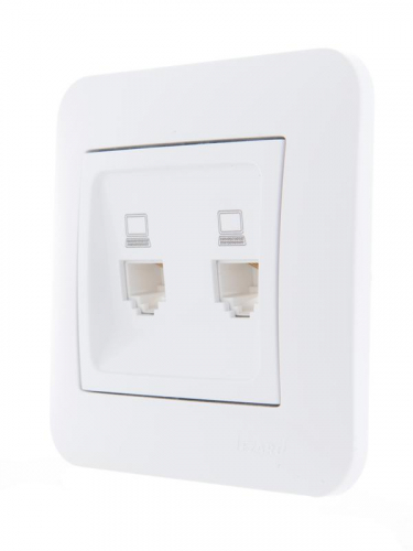 Розетка компьютерная 2-м СП Karina RJ45 механизм бел. LEZARD 707-0288-141 фото 5