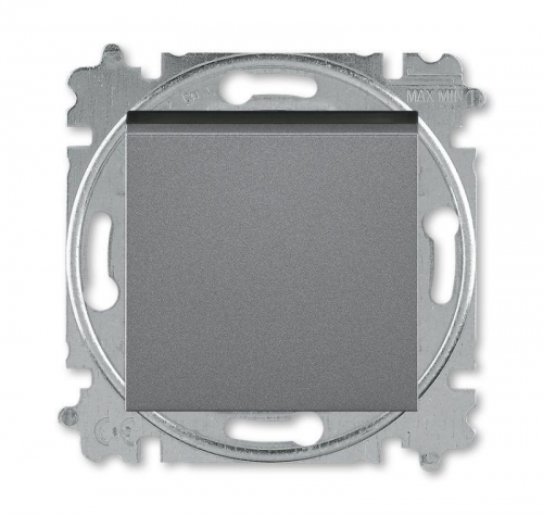 Выключатель 1-кл. 2п СП Levit IP20 сталь/дым. черн. ABB 2CHH590245A6069