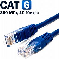 Патч-корд U/UTP, кат.6, 26AWG(7x0.16 мм), чистая медь, LSZH, синий, 0.25 м Filum FL-U6-C-LSZH-0.25M-BL