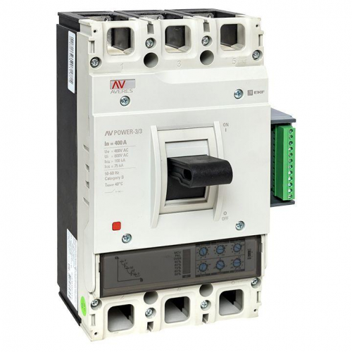Выключатель автоматический 400А 100кА AV POWER-3/3 ETU2.2 AVERES EKF mccb-33-400H-2.2-av фото 2