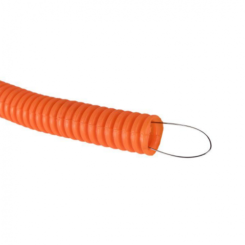 Труба гофрированная ПНД d20мм с протяжкой оранж. (уп.100м) Plast PROxima EKF tpnd-20-o фото 2