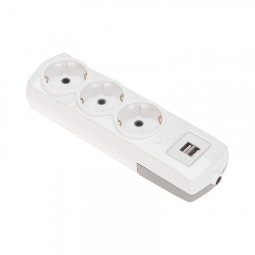 Колодка 3-м с заземл. PREMIUM 2 USB бел. Rexant 13-4402 фото 3