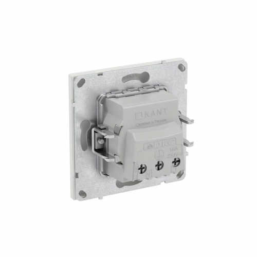 Розетка силовая KANT 2P+E без шторки бел. песок DKC 7010033 фото 4