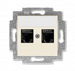 Розетка информационная Levit двойная 2хRJ45 кат. 6 сл. кость ABB 2CHH296118A6017