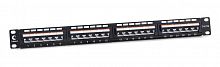 Патч-панель 19дюйм 1U 24 порта RJ45 кат.5E Dual IDC PLAN-24-Cat.5e-Dual IDC угол портов 45град. Cabeus 10190c