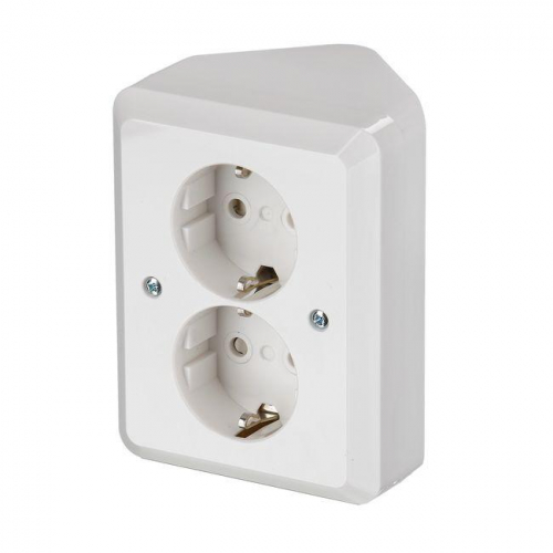 Розетка 2-м ОП Jussi 16А IP21 Double Schuko бел. ABB 2TKA003883G1