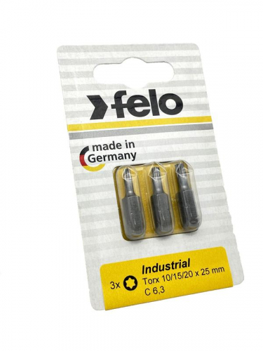 Бита TX10/TX15/TX20 25мм Industrial (блист.3шт) FELO 02693116 фото 2