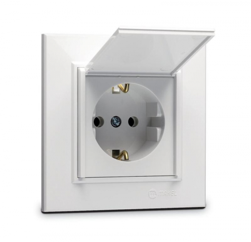 Розетка с/з и крышкой СП Karea 16А IP20 бел. Makel 56001029