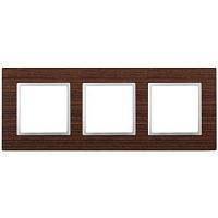 Рамка 3-м 14-5303-10 дерево Elegance венге+алюм ЭРА Б0034581
