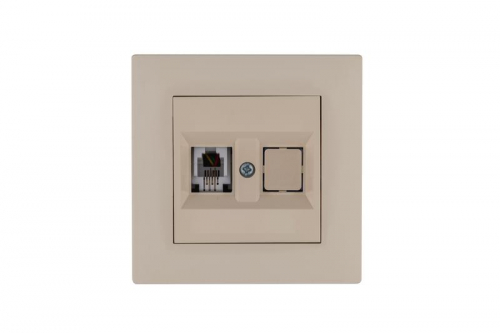 Розетка компьютерная CAT 5+гнездо Karea RIZZ крем Makel 88010035