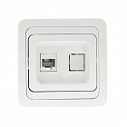 Розетка компьютерная 1-м СП Лондон RJ45 бел. EKF EEK01-035-10