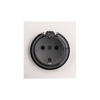 Розетка 1-м СП STRONG MIELE 16А с заземл. защ. шторки и крышкой жемчуж. Kranz KR-78-0702-4