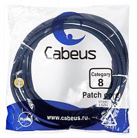 Патч-корд S/FTP кат.8 PC-SSTP-RJ45-Cat.8-5m-LSZH 2xRJ45/8p8c экранир. LSZH (40G 2000 MHz) 5м син. Cabeus 9705c