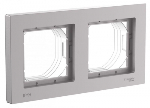 Рамка 2-м AtlasDesign Aqua IP44 алюм. SE ATN440302